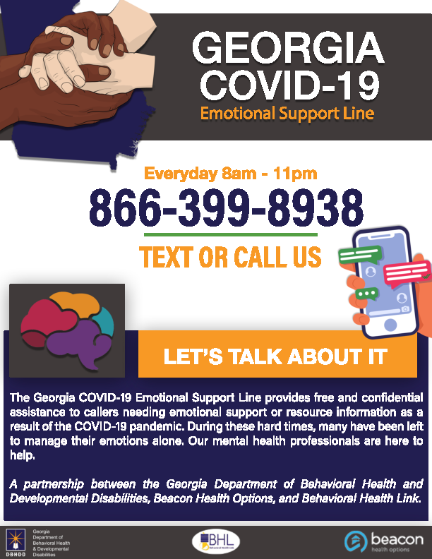 Georgia COVID-19 Emotional Support Line